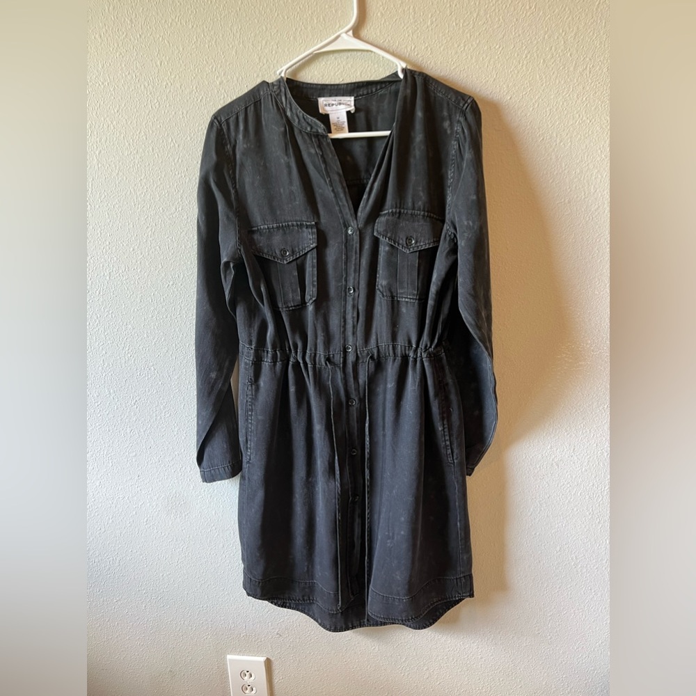 Dark grey, shirt dress, size M
